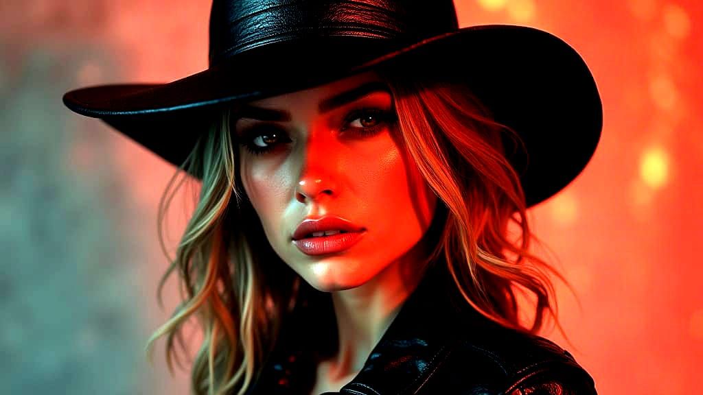 Elegant Mature Woman in Leather Portrait