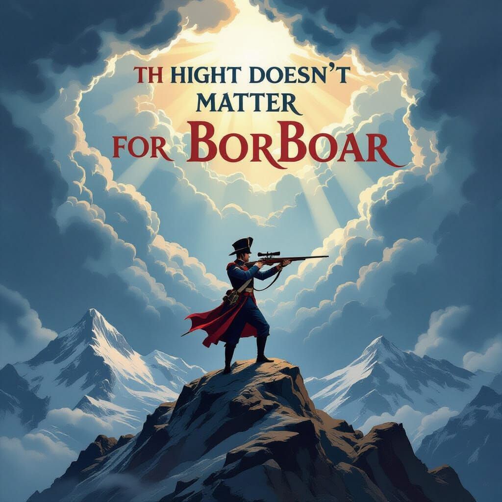 French Royal Guard Propaganda Poster on Mountain Peak