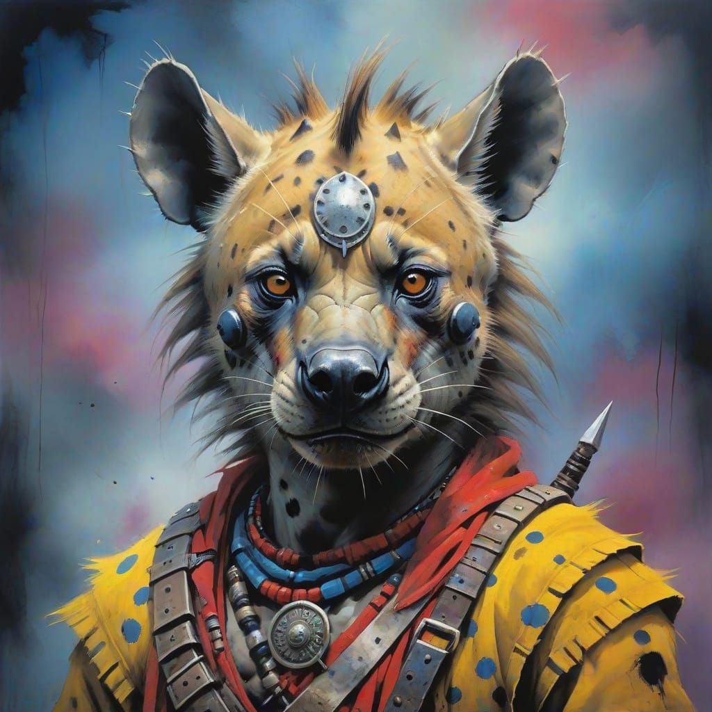 Hyena Warrior in the Style of Stephen Gammell