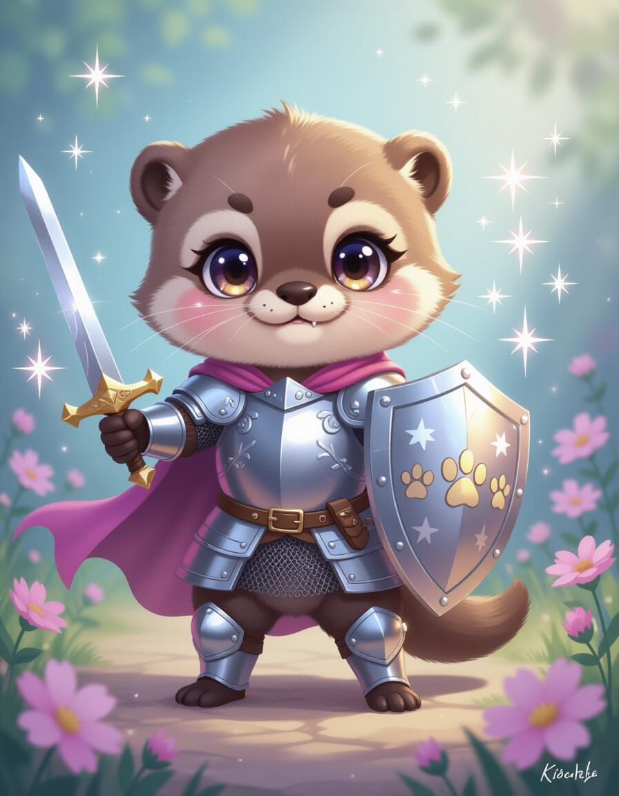 Chibi Otter Knight in Shiny Armor