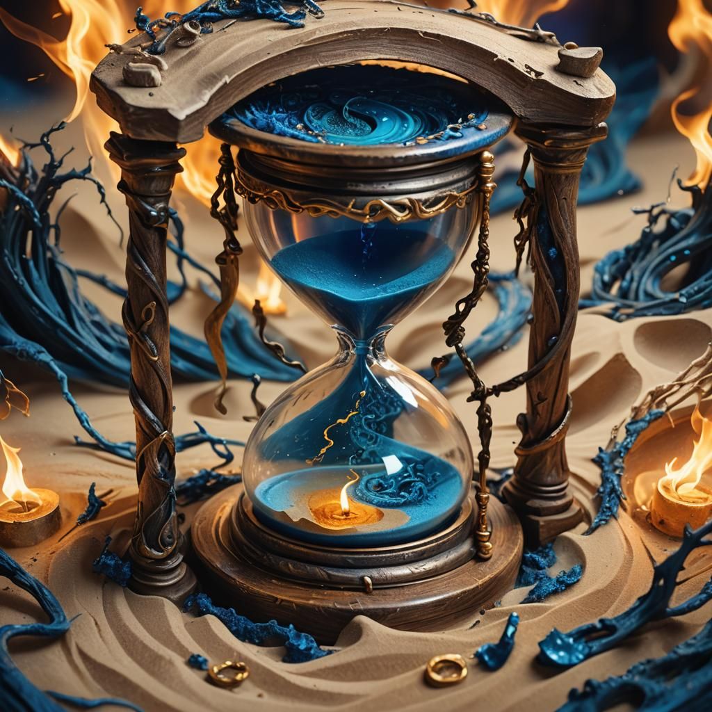 Mystical Hourglass in Fantasy Digital Art