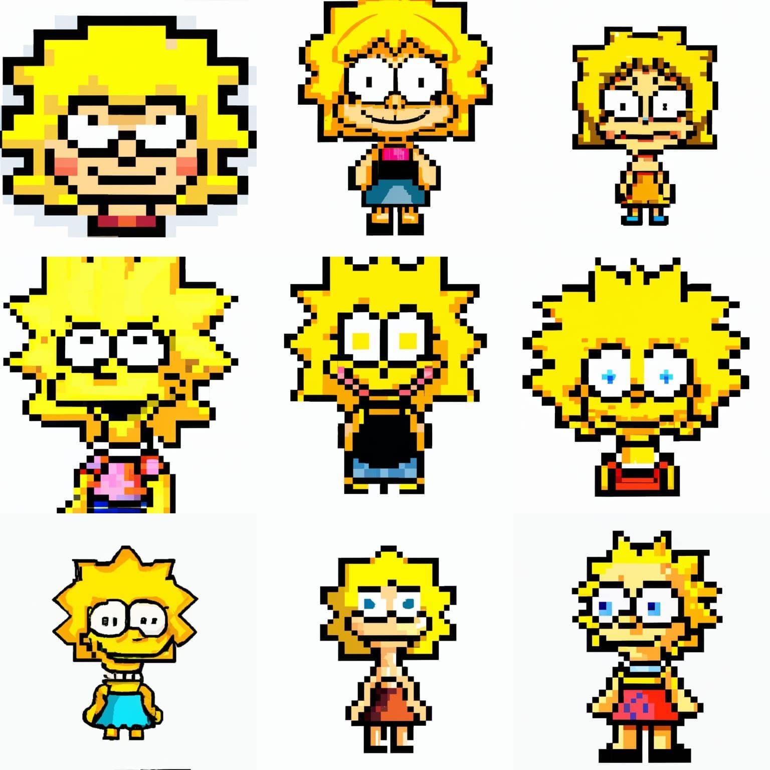 Lisa Simpson as 8-bit Sprite