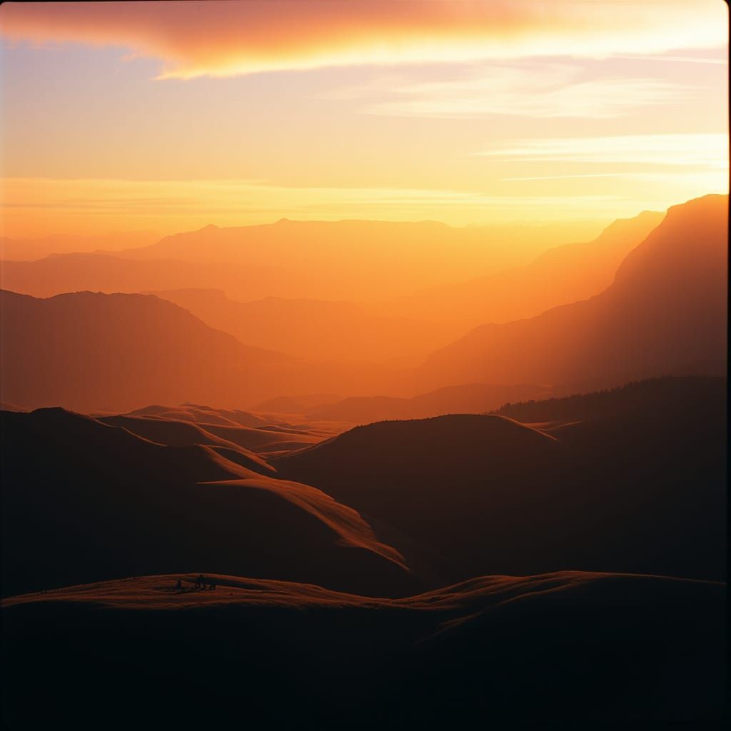 Epic Sunset Landscape in Cinematic Style