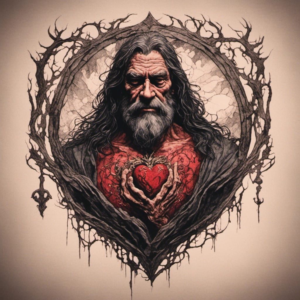 Sacred Heart Tattoo in Traditional Style