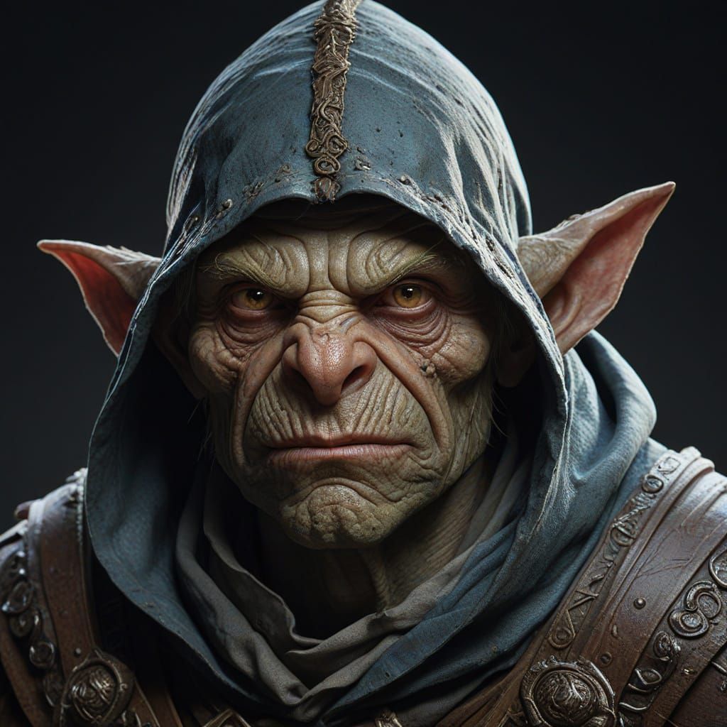 Grizzled Goblin Warrior in Epic Portraiture