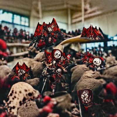 Bloodthirsters Leading Khorne's Legions on Battlefield