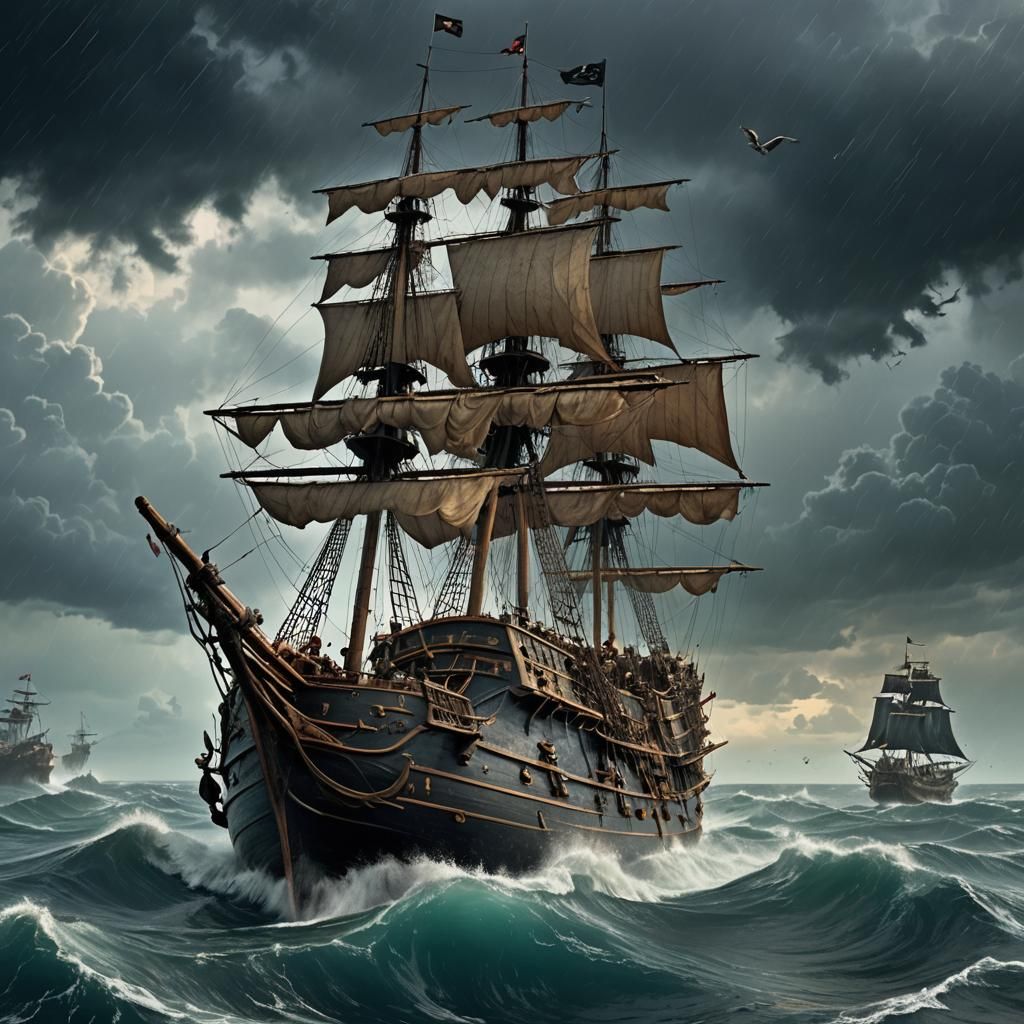 Captain Jack Sparrow Sails the Black Pearl