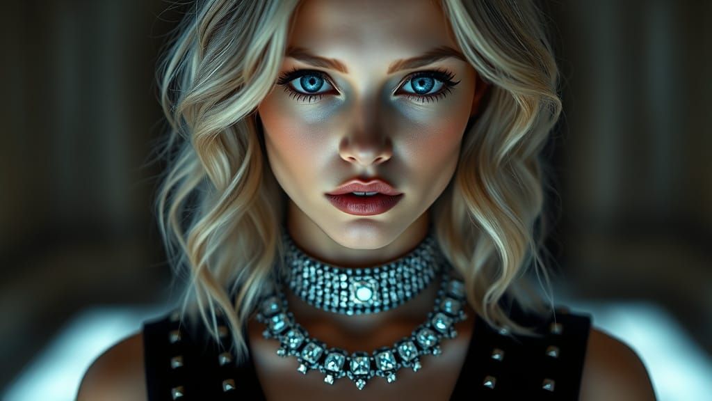 Ethereal Portrait of Woman with Iridescent Hair