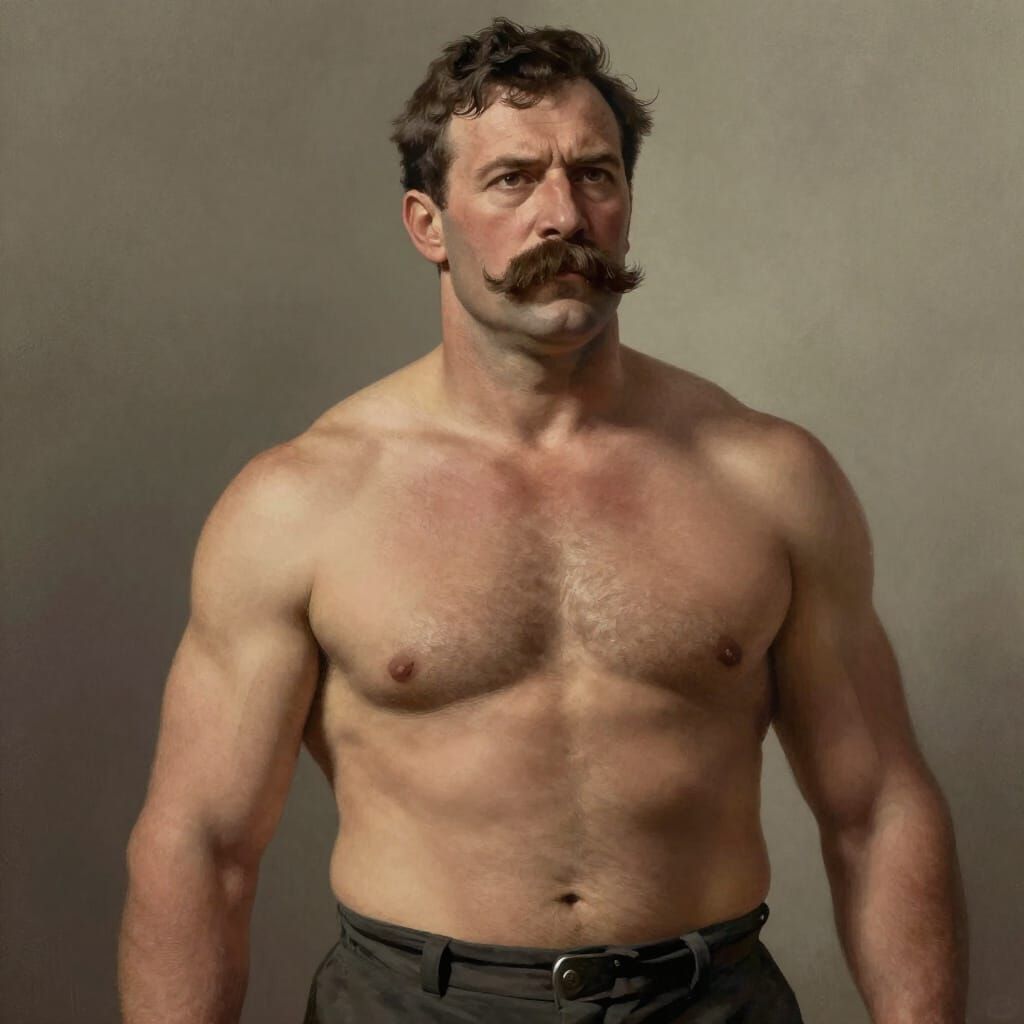 Victorian Gentleman Rugby Player in Chiaroscuro