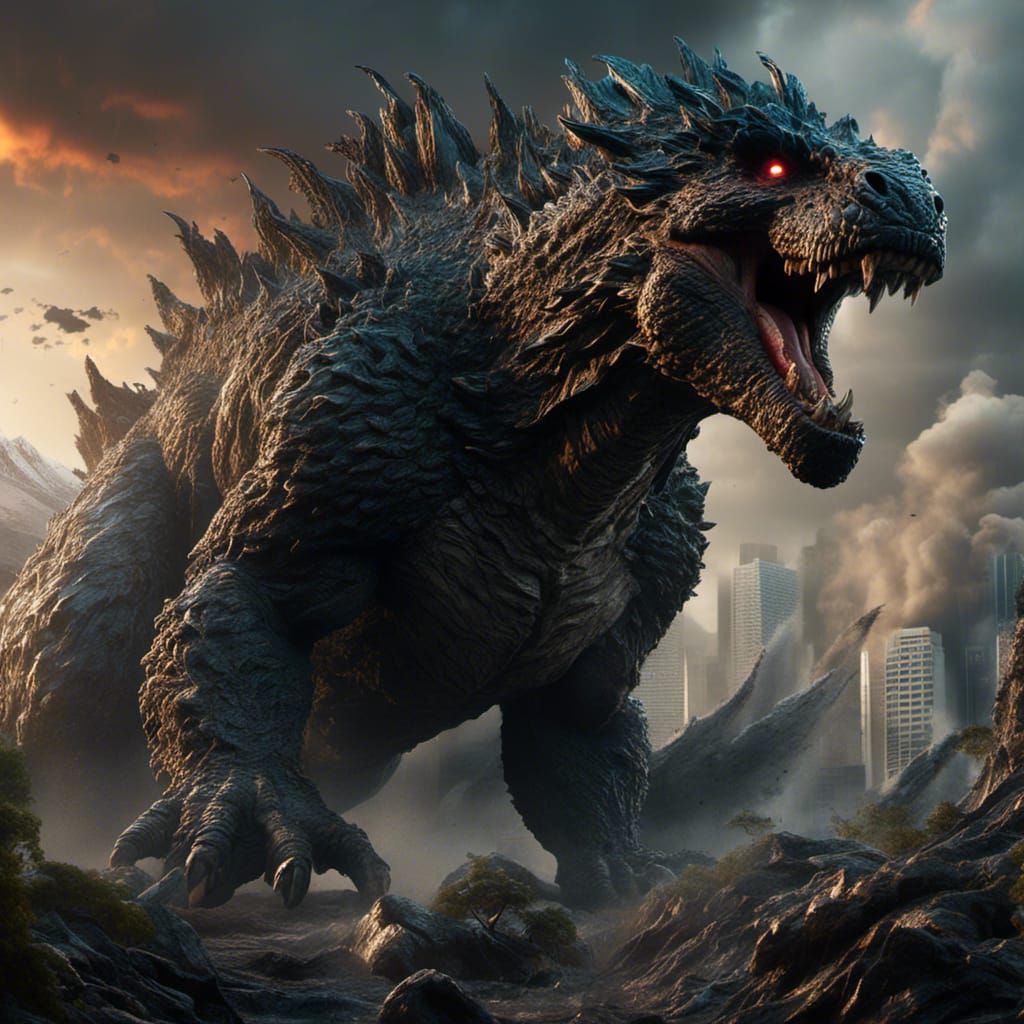 Detailed Matte Painting of Ultimate Godzilla