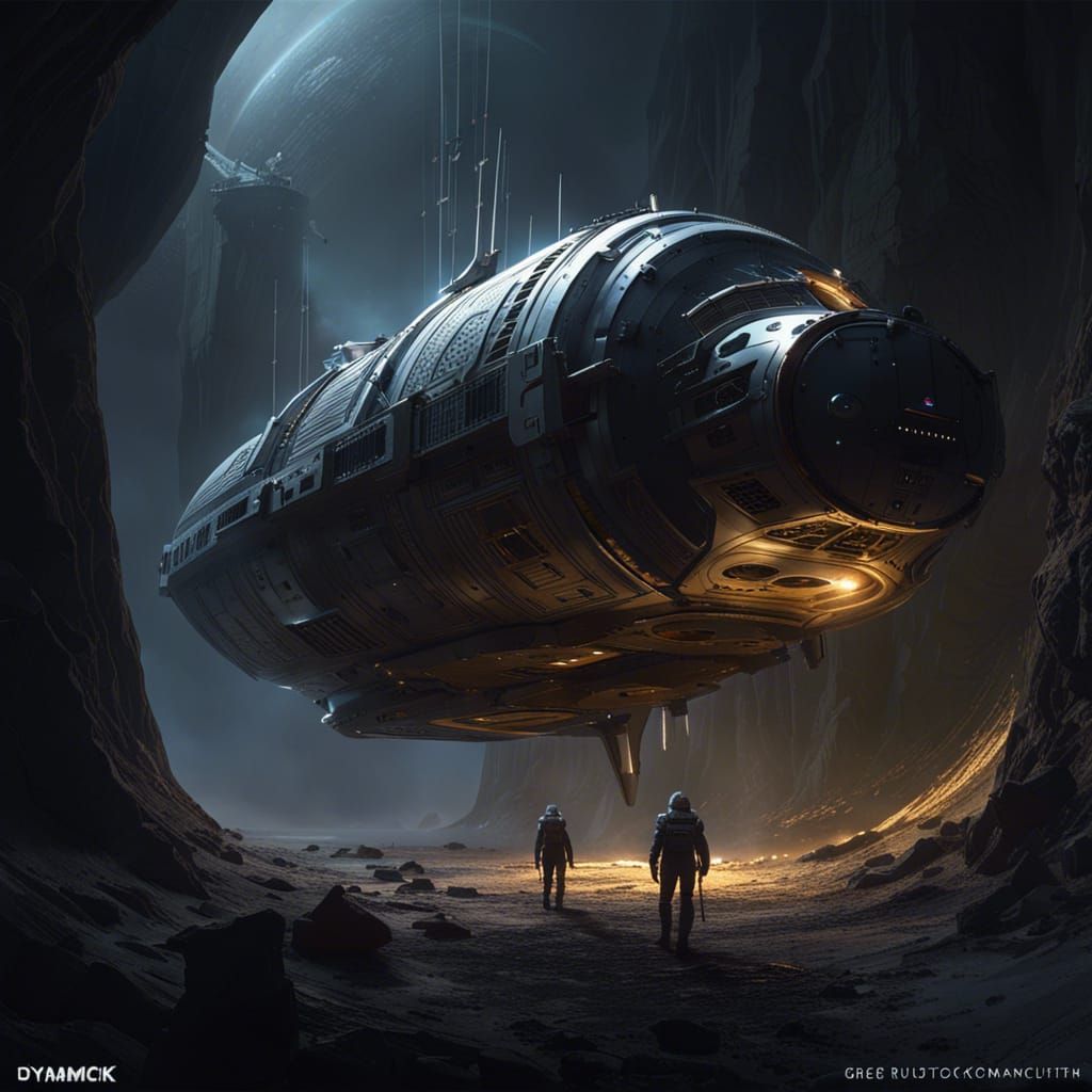 Starship Theseus: 8K Dark Fantasy Concept Art