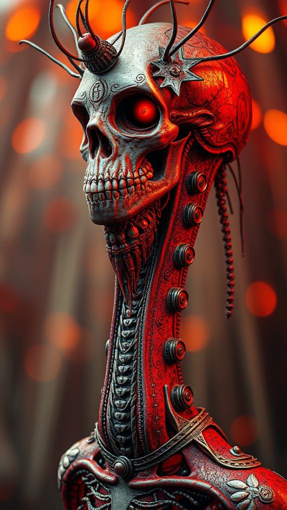 Elongated Neck Circus Freak by H.R. Giger Style