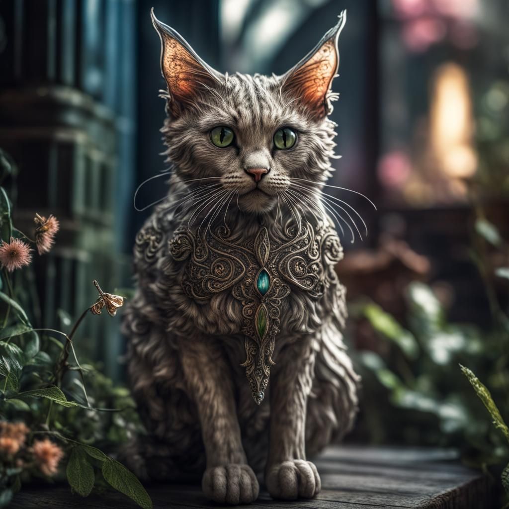Hyperrealistic Fairy Cat in High Definition