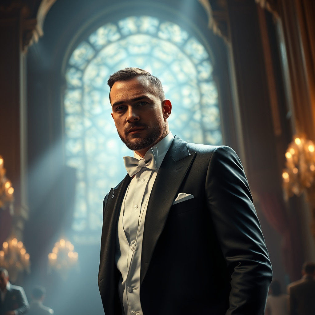 Handsome Man in Wedding Tuxedo: Digital Painting