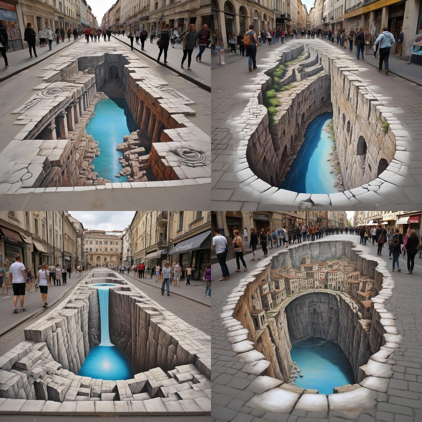 Chalk Art Chasm Reveals Roman Ruins