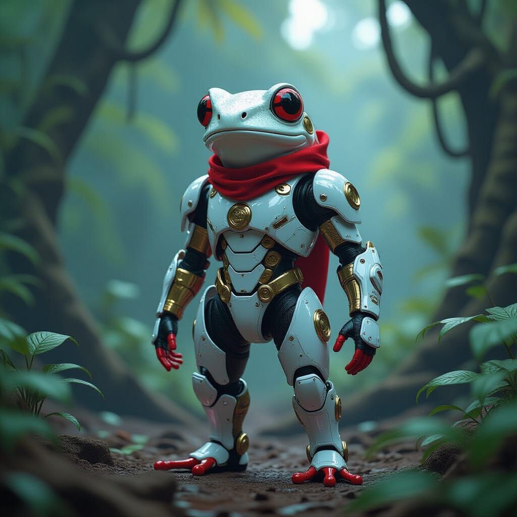 Cyborg Dart Frog in Alien Rainforest