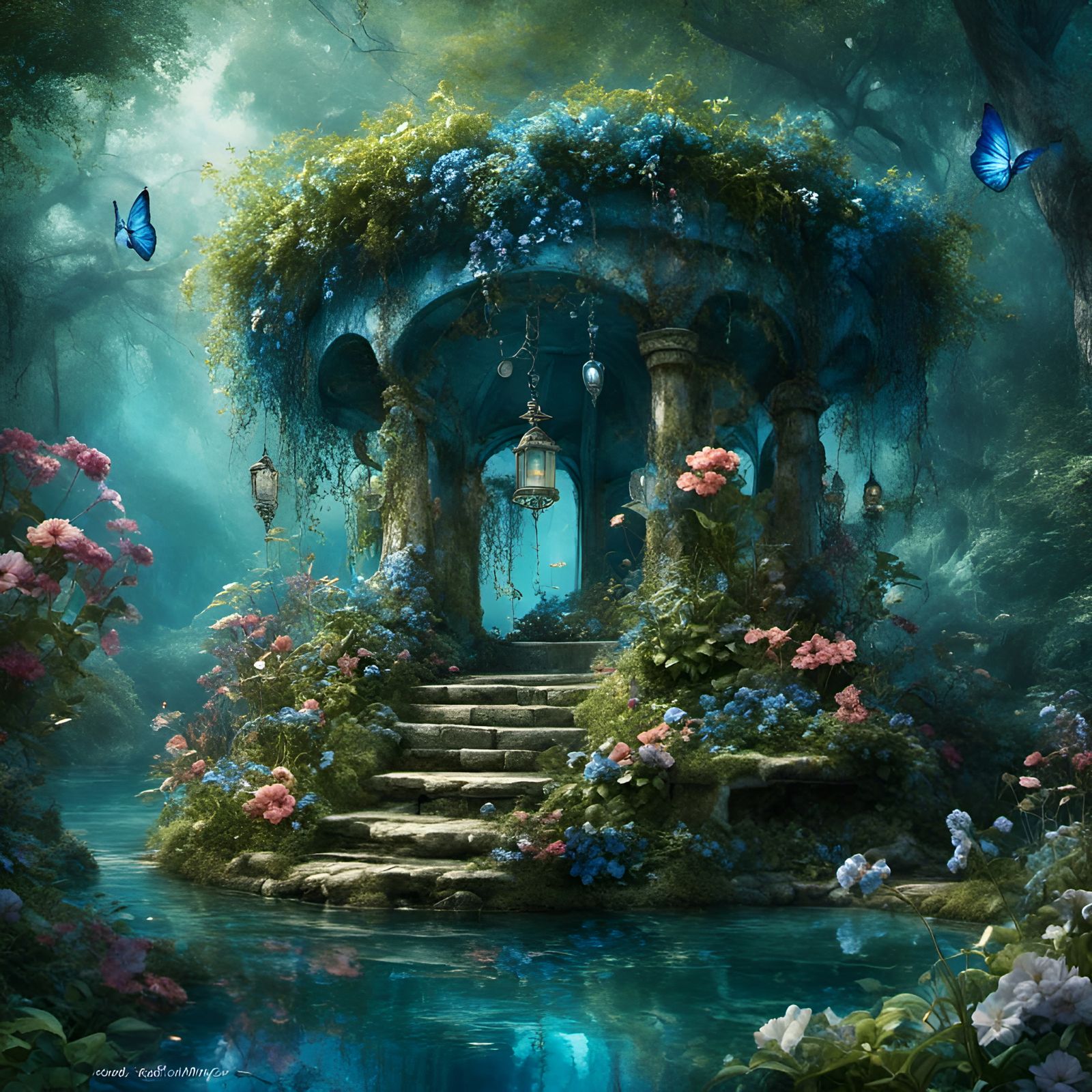 Magical Wishing Well in Enchanted Garden