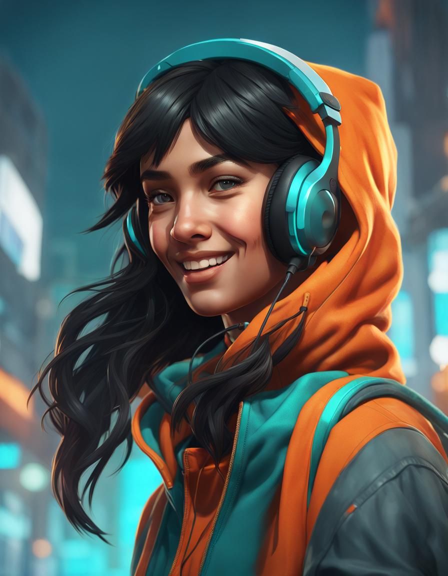 Girl with Headset: Realistic Portrait in Unreal Engine