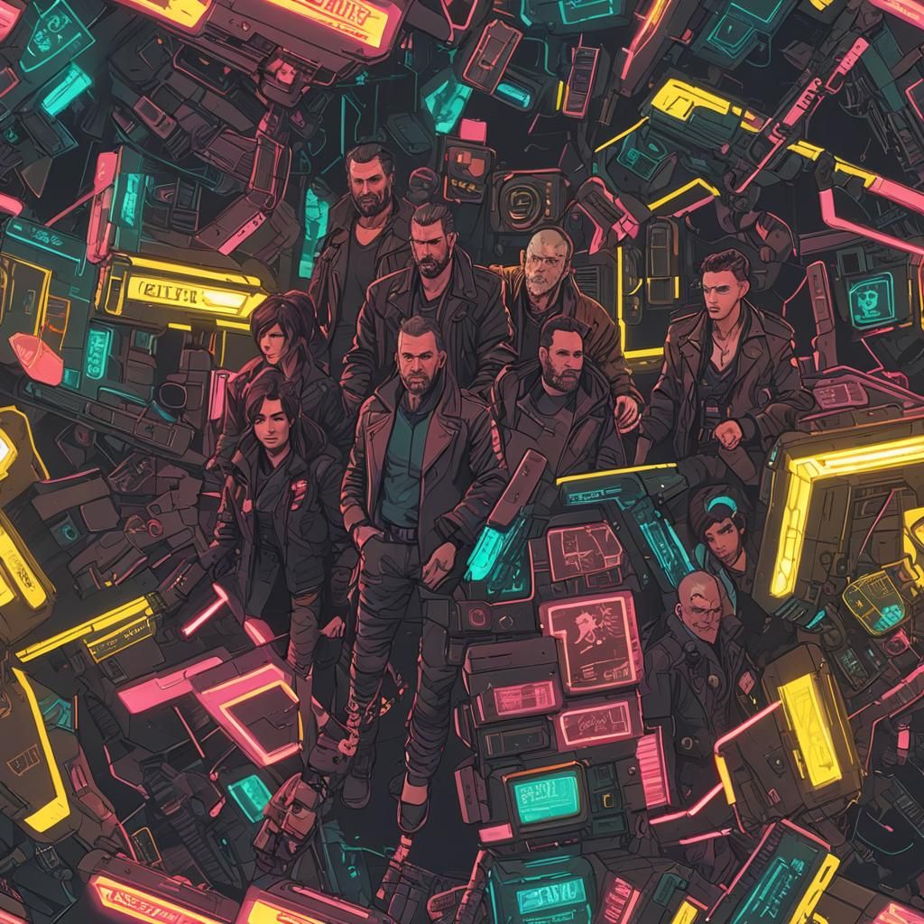 Teachers in a Cyberpunk 2099 Neon World