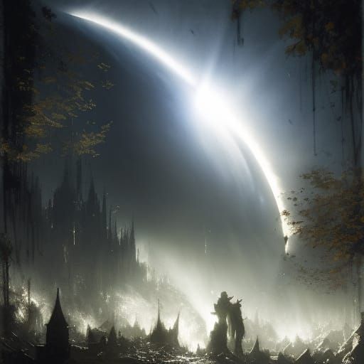 Dramatic Eclipse in Dark Fantasy Style