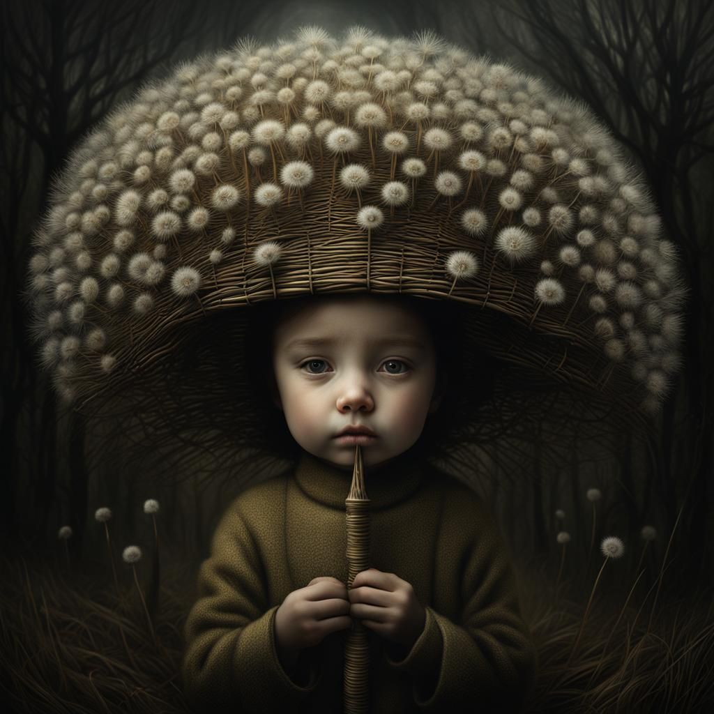 Dandelion Woman: Hyperdetailed Dark Fantasy Portrait