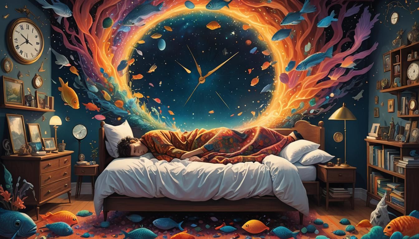 Dreamlike Aura: A Surreal Coloring Book Illustration