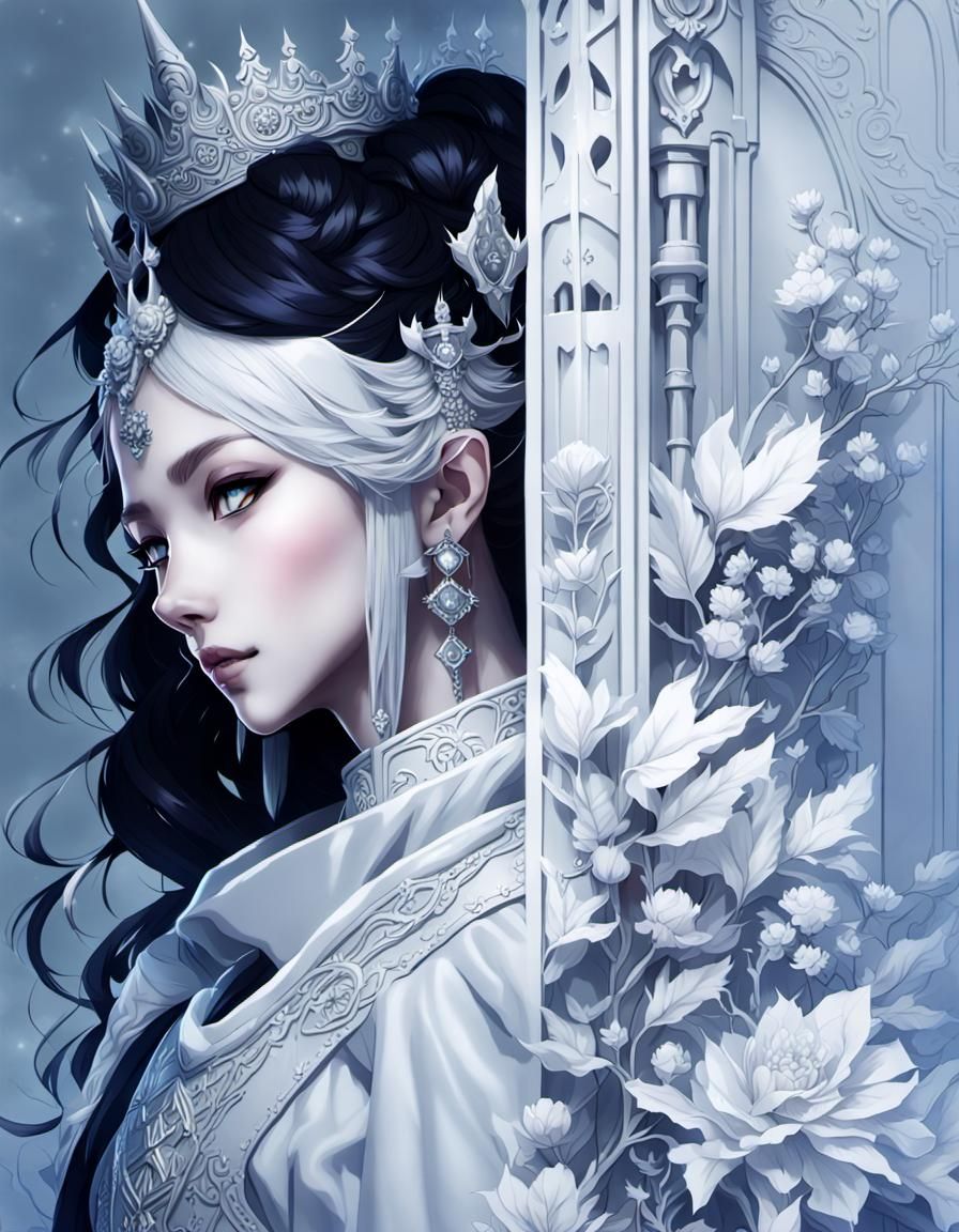 Anime-Style Queen in Fantasycore Aesthetic