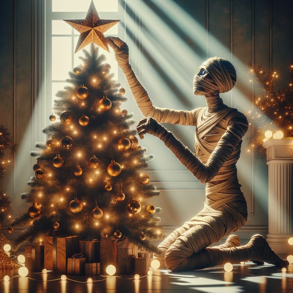 Mummies Celebrate Christmas With Festive Tree