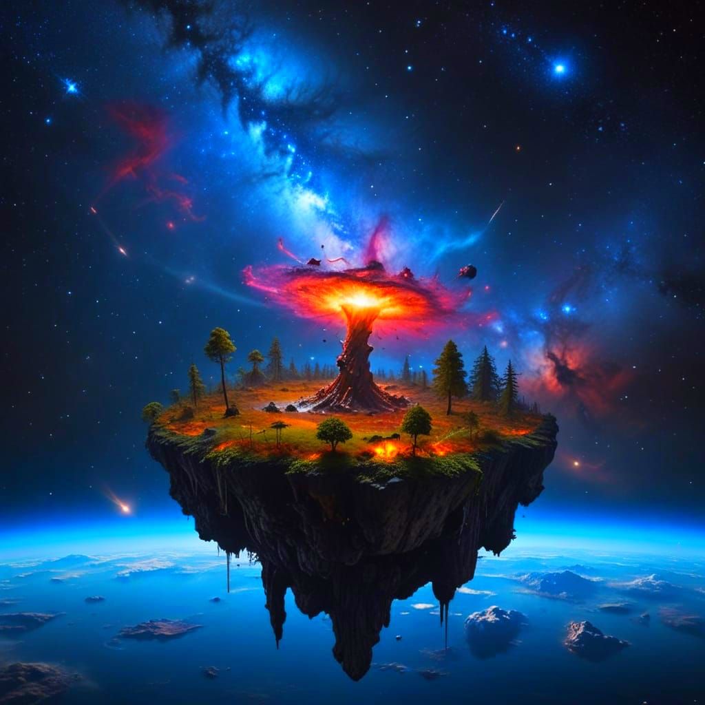 Galactic Oasis Unveiled: A Celestial Floating Island