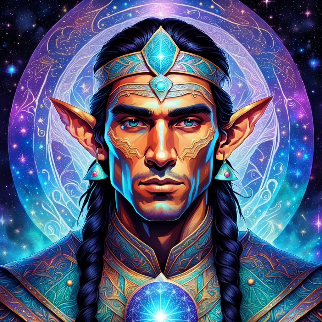 Native American Elf Prince in Cosmic Shine