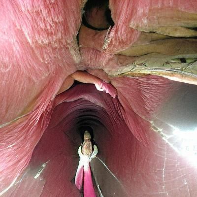 Surreal Cavernous Interior Space with Organic Forms