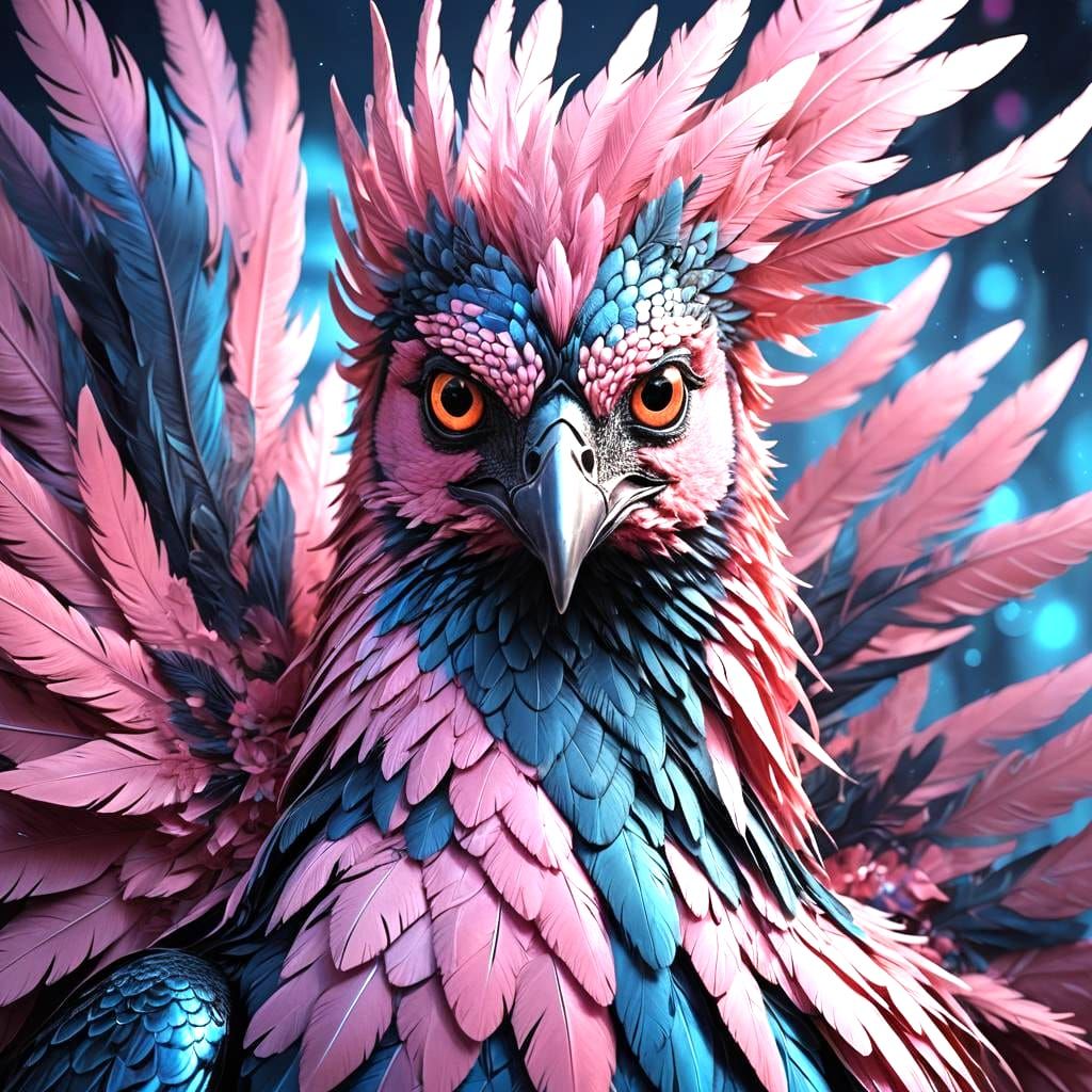 Enchanting Mythical Bird with Vibrant Plumage