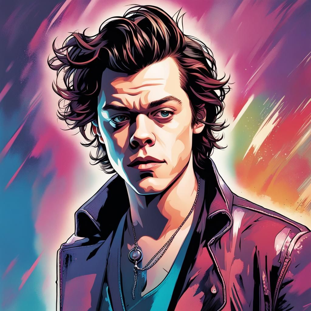 Harry Styles in Comic Book Art Style
