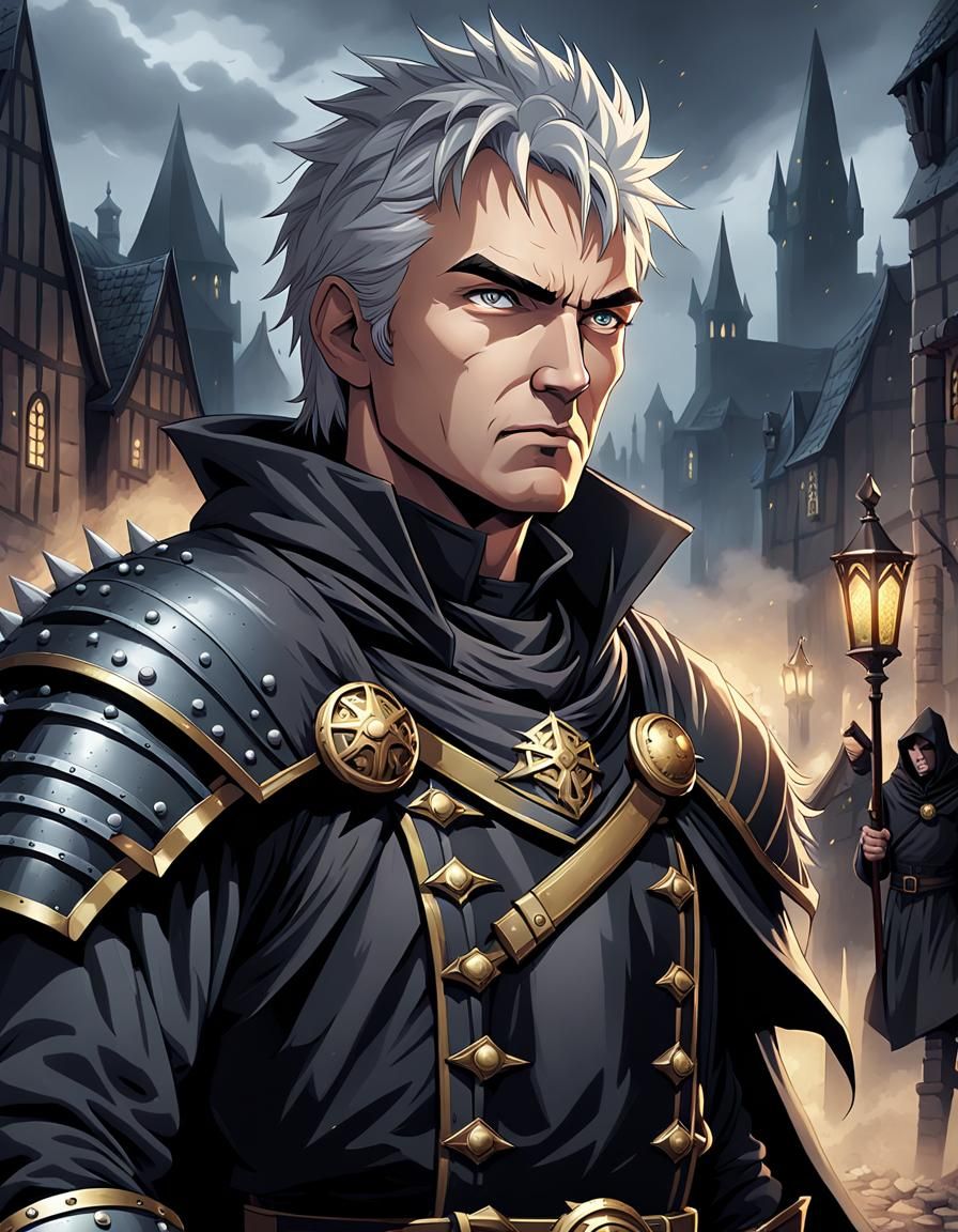 Medieval Fantasy Soldier in Cel-Shaded Comic Art