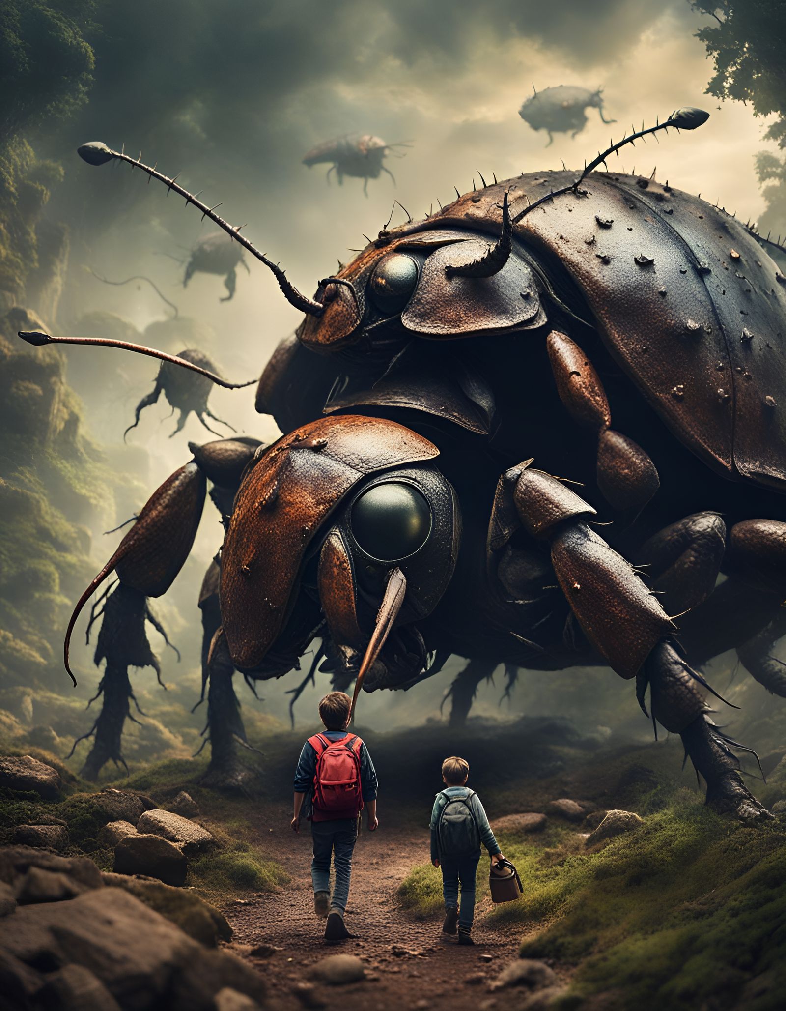 Giant Poisonous Beetles Attack: Digital Matte Painting