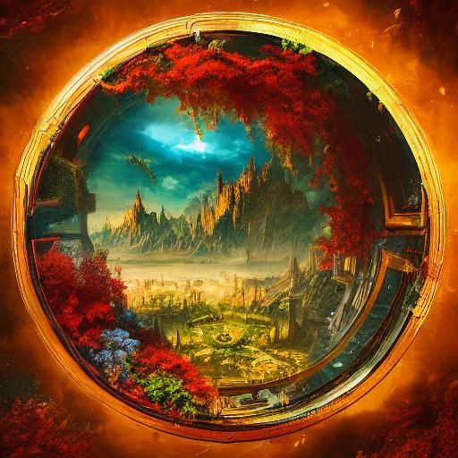 Acrylic Pouring Painting of Cubed Glass Circles