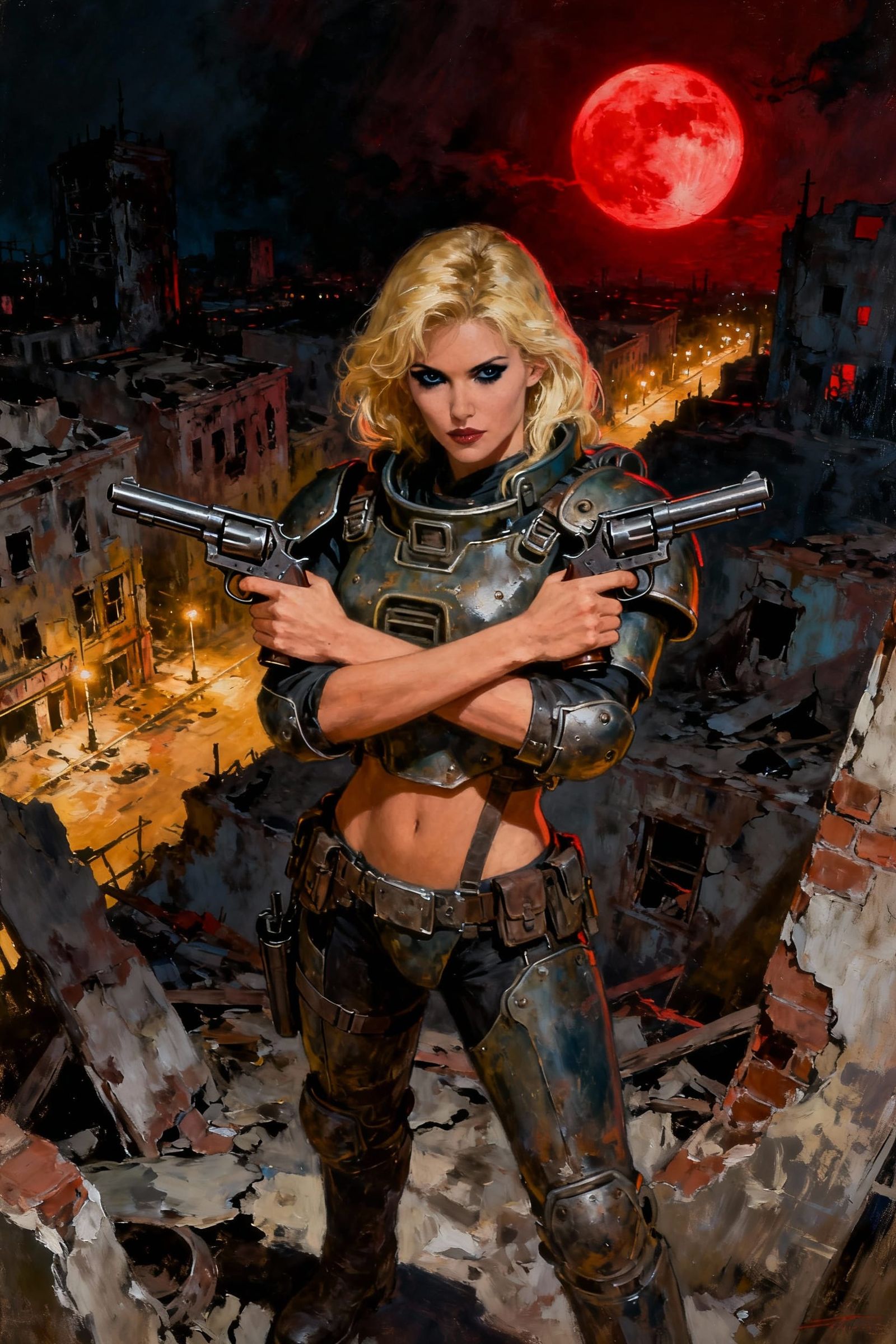 Post-Apocalyptic Warrior Babe with Revolvers