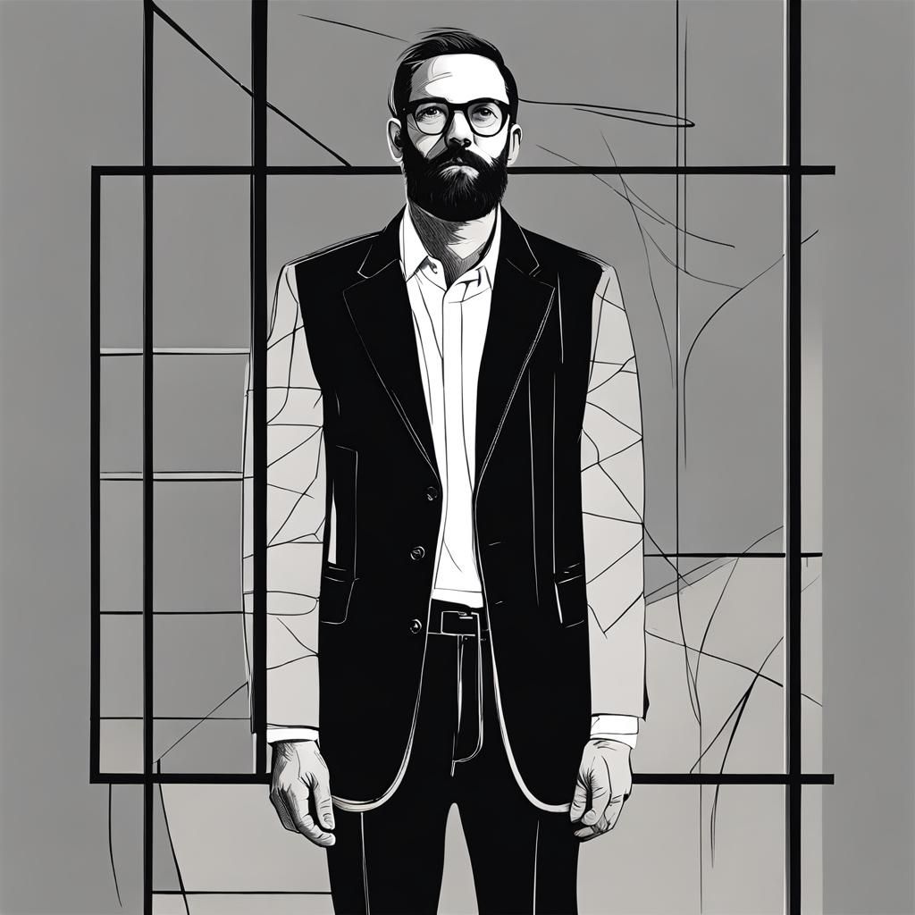 Minimalist Blackline Drawing