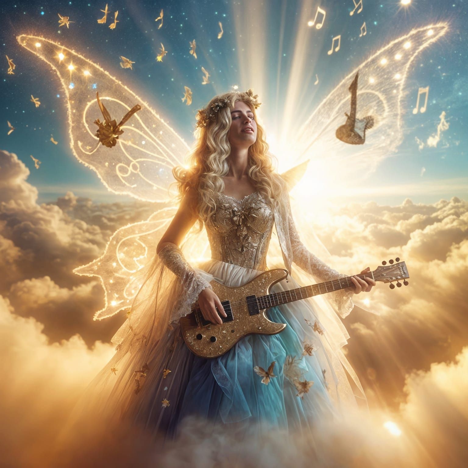 Ethereal Rockstar Fairy in Divine Radiance