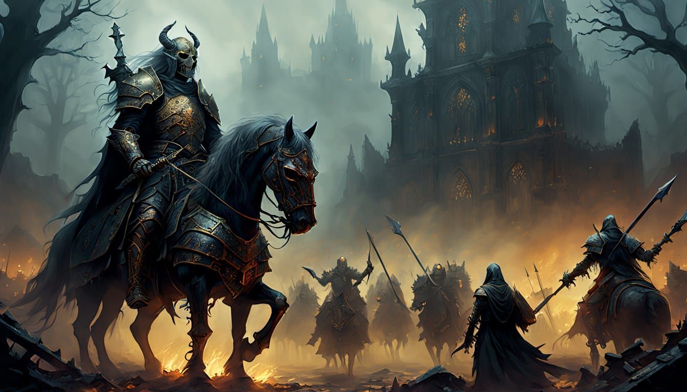 Undead Lord Necromancer on Resurrected Steed