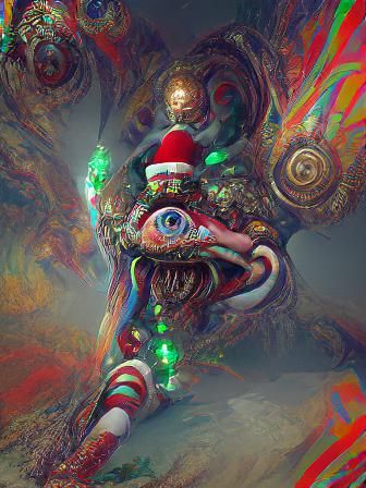 Giant Biomechanical Santa Claus in Renaissance Style