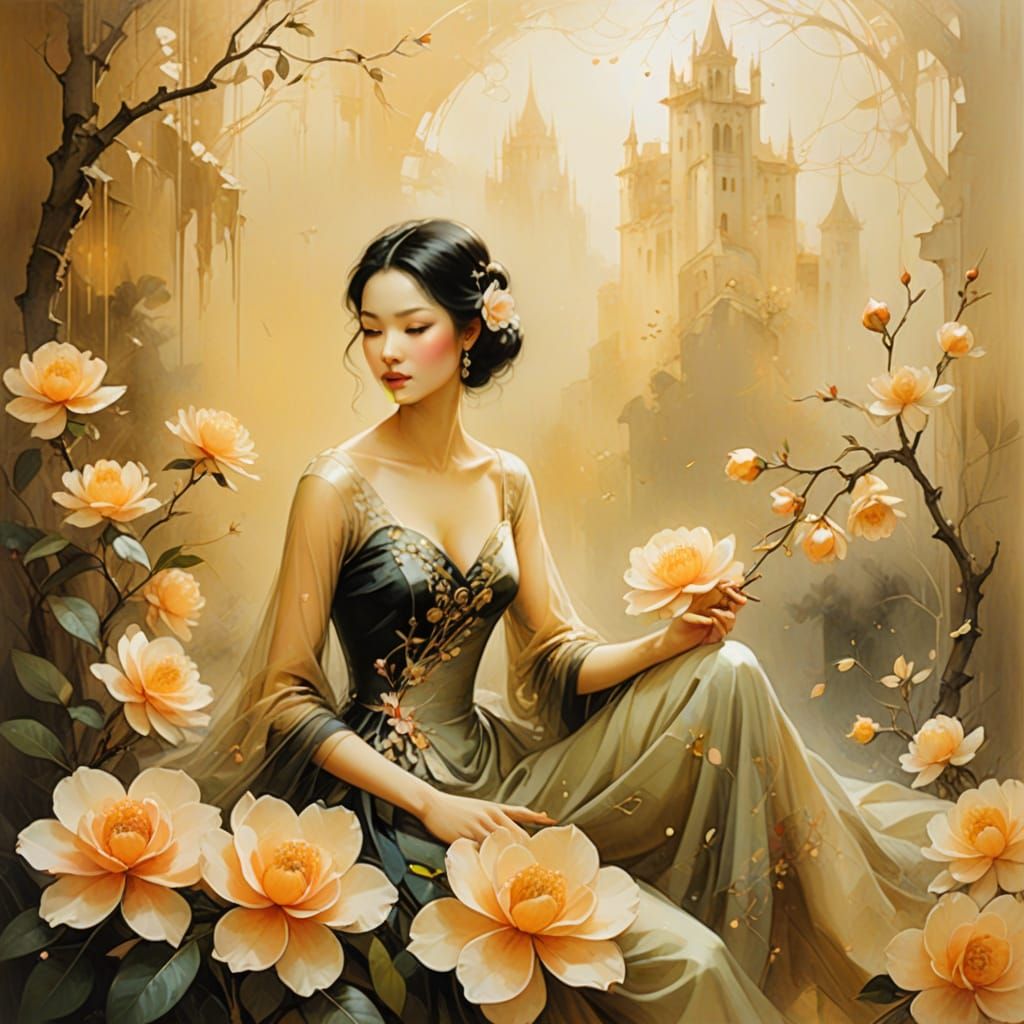 Lady in Elegant Tesselation Artwork