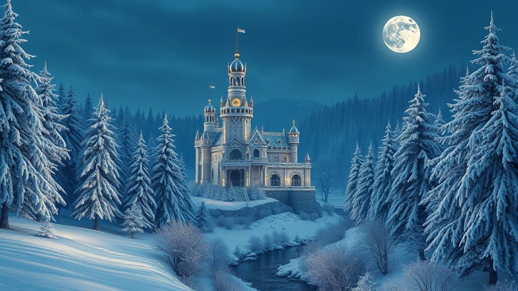 Ethereal Winter Fortress in the Forest