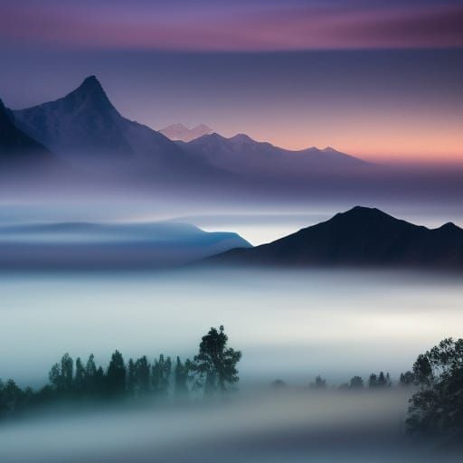 Muslim Warrior in Dreamlike Mountain Landscape