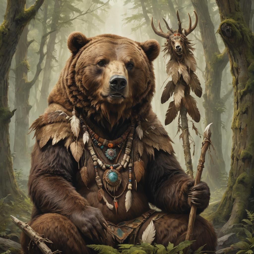 Mystical Brown Bear Shaman