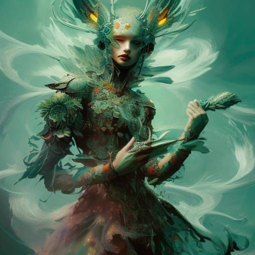 Dark Fantasy Warrior in Intricate Armor