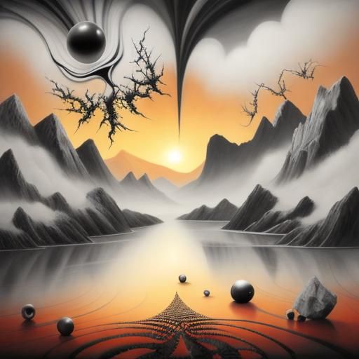 Abstract Surrealism in Black and White