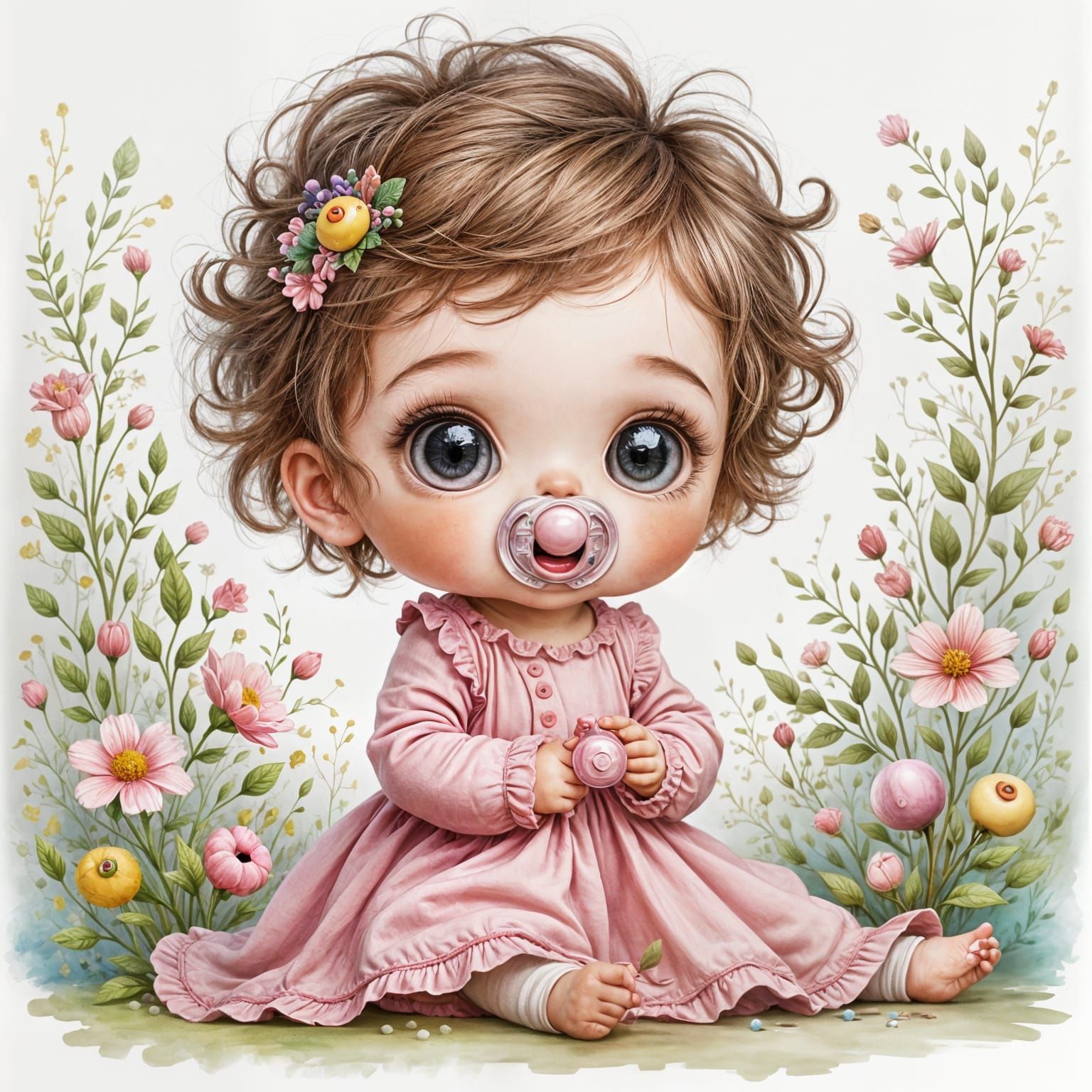 Ghibli-Inspired Baby Girl in Whimsical Wonderland