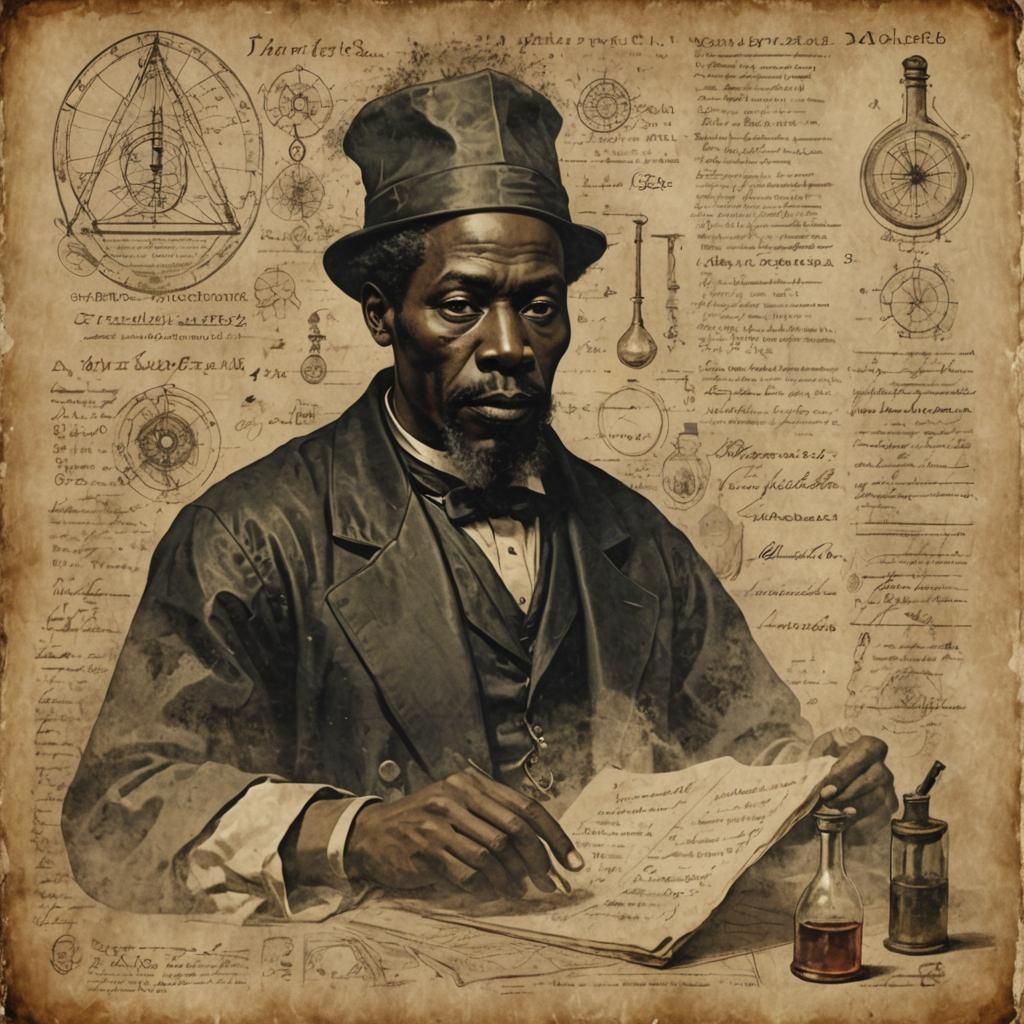 Victorian African Alchemist in Grunge Style