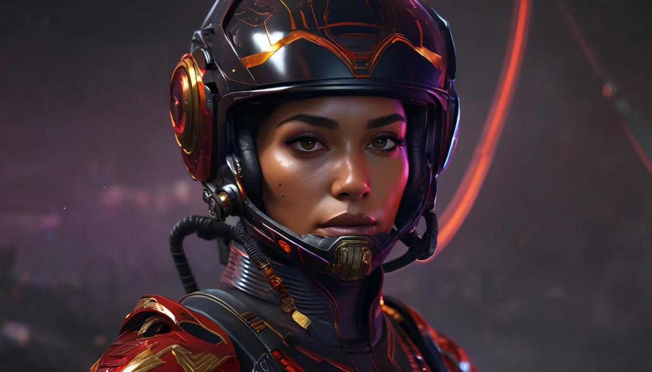 Venezuelan Woman in Spacesuit with Laser Rifle